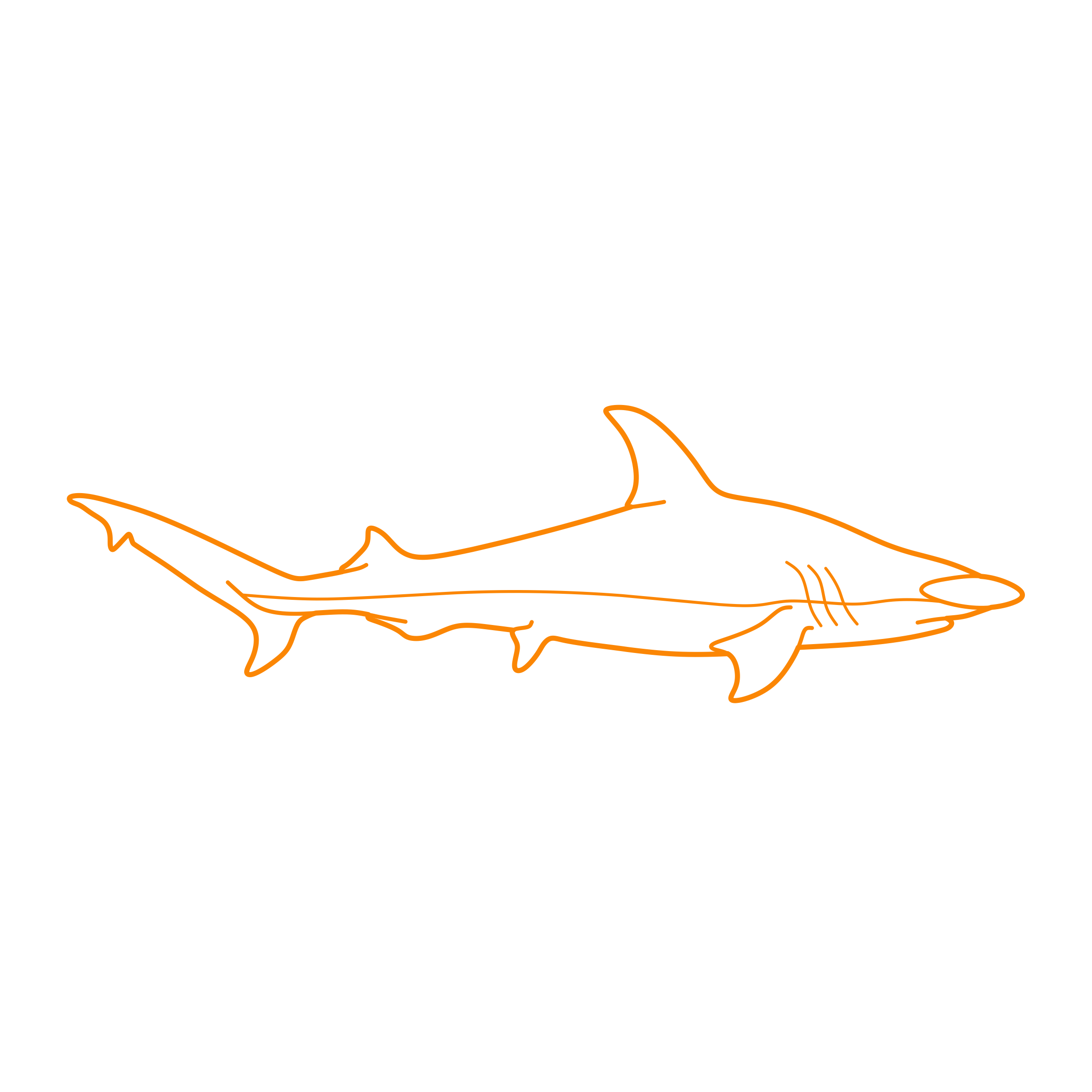 Animals Sharks Great Hammerhead Digital Sketch Svg Design Free Vectors